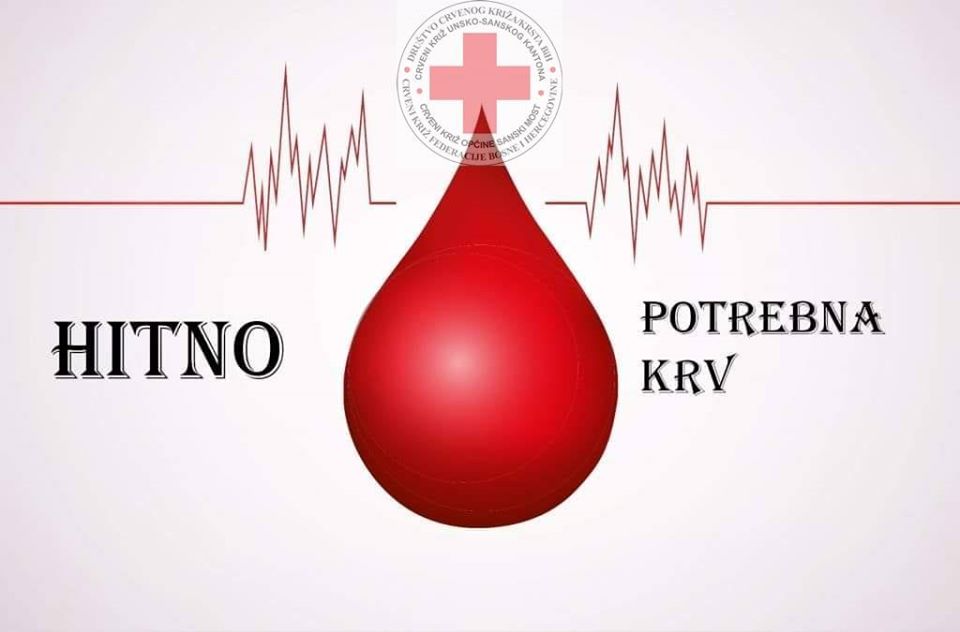 SUTRA VANREDNA AKCIJA DOBROVOLJNOG DARIVANJA KRVI