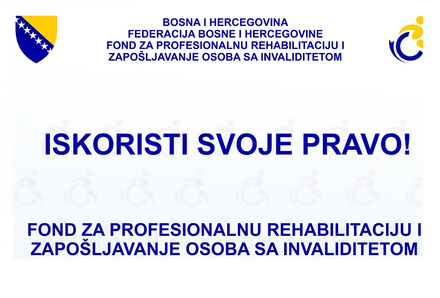 Javni poziv Fonda za profesionalnu rehabilitaciju i zapošljavanje osoba sa invaliditetom